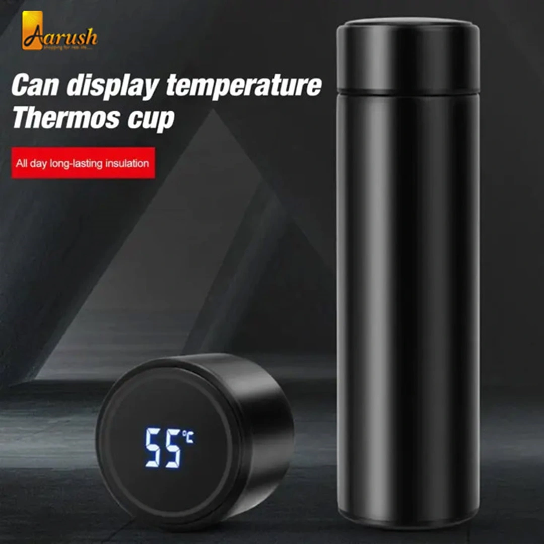 LED Indicator Display Hot & Cool Double Wall Temperature Water Bottle Flask 500 ML