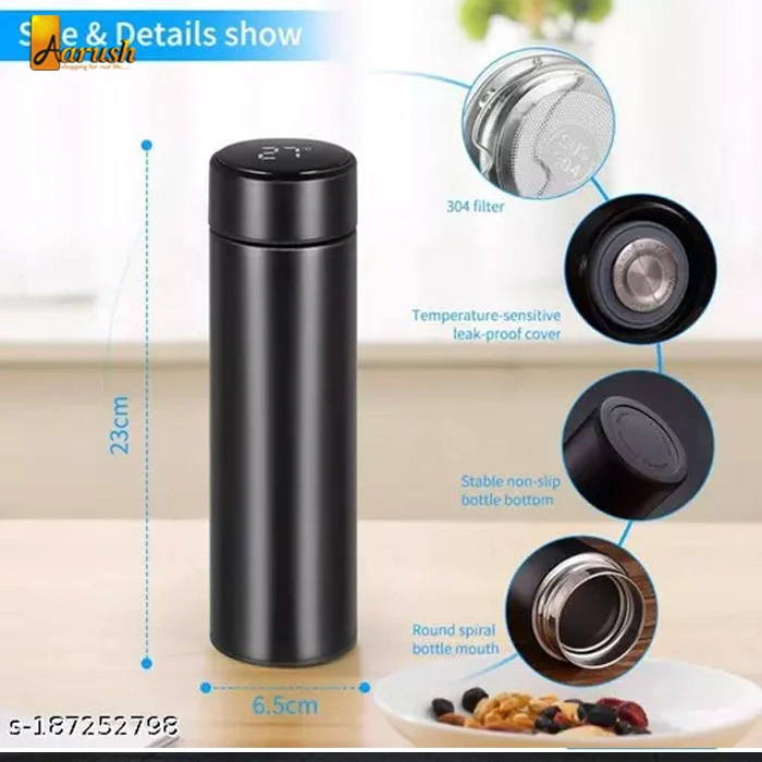 LED Indicator Display Hot & Cool Double Wall Temperature Water Bottle Flask 500 ML